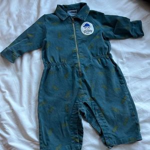 BOBO CHOSES 6-12 months denim zip up coveralls